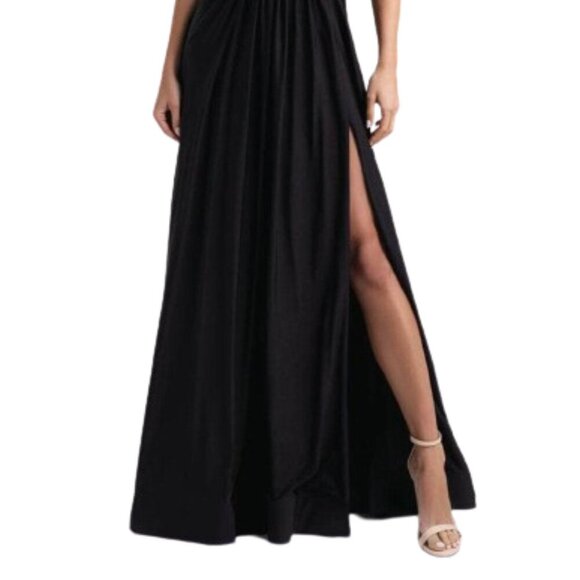 NWT Madison James 20-359 Jersey Prom Dress Black size 6 - Picture 4 of 6